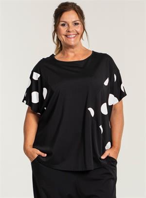 Gozzip Black -  Magga T-shirt, Sort/Hvid, XL-54/56